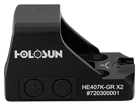 Holosun HE407KGRX2 407 Black Anodized 1 x 0.58″ x 0.77″ 6 MOA Green Dot